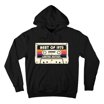 1973 Old Cassette Tape Funny 50th Birthday Vintage Hoodie