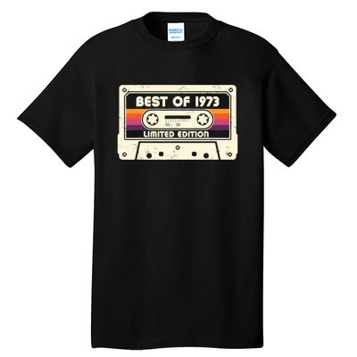 1973 Old Cassette Tape Funny 50th Birthday Vintage Tall T-Shirt