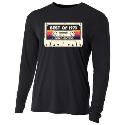 1973 Old Cassette Tape Funny 50th Birthday Vintage Cooling Performance Long Sleeve Crew