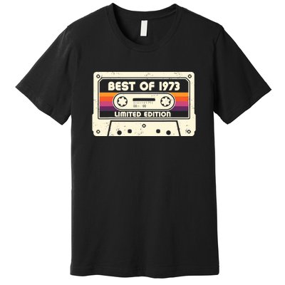 1973 Old Cassette Tape Funny 50th Birthday Vintage Premium T-Shirt