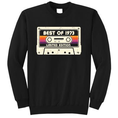 1973 Old Cassette Tape Funny 50th Birthday Vintage Tall Sweatshirt