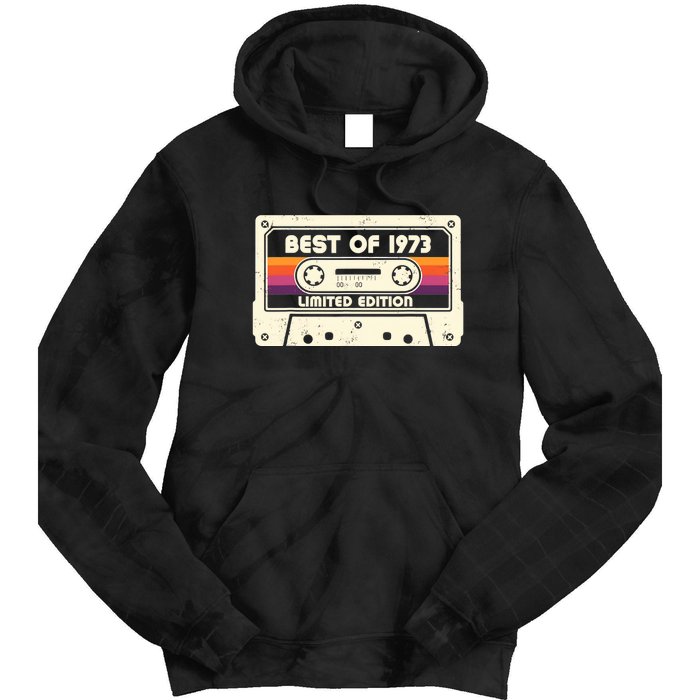 1973 Old Cassette Tape Funny 50th Birthday Vintage Tie Dye Hoodie