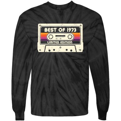 1973 Old Cassette Tape Funny 50th Birthday Vintage Tie-Dye Long Sleeve Shirt