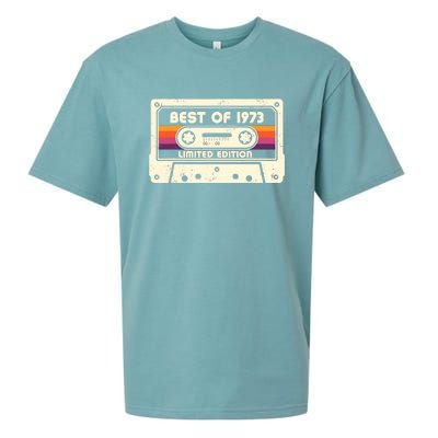 1973 Old Cassette Tape Funny 50th Birthday Vintage Sueded Cloud Jersey T-Shirt