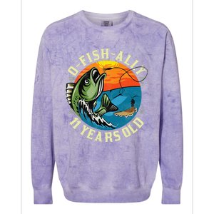 11Years Old Fishing Gift 11 yo Ten Year Old 11th Birthday Colorblast Crewneck Sweatshirt