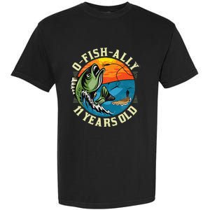 11Years Old Fishing Gift 11 yo Ten Year Old 11th Birthday Garment-Dyed Heavyweight T-Shirt