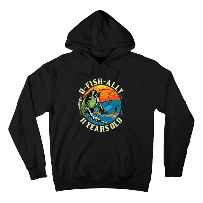 11Years Old Fishing Gift 11 yo Ten Year Old 11th Birthday Hoodie