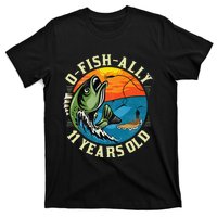 11Years Old Fishing Gift 11 yo Ten Year Old 11th Birthday T-Shirt