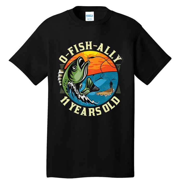 11Years Old Fishing Gift 11 yo Ten Year Old 11th Birthday Tall T-Shirt