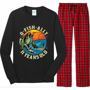 11Years Old Fishing Gift 11 yo Ten Year Old 11th Birthday Long Sleeve Pajama Set