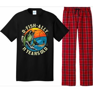 11Years Old Fishing Gift 11 yo Ten Year Old 11th Birthday Pajama Set