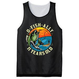 11Years Old Fishing Gift 11 yo Ten Year Old 11th Birthday Mesh Reversible Basketball Jersey Tank