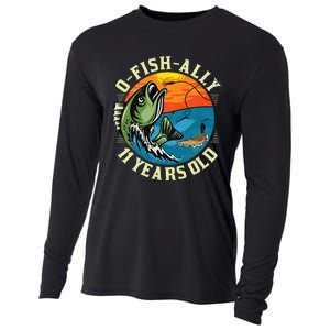 11Years Old Fishing Gift 11 yo Ten Year Old 11th Birthday Cooling Performance Long Sleeve Crew