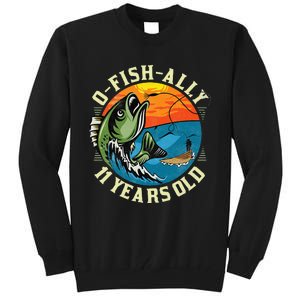 11Years Old Fishing Gift 11 yo Ten Year Old 11th Birthday Tall Sweatshirt