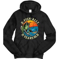 11Years Old Fishing Gift 11 yo Ten Year Old 11th Birthday Tie Dye Hoodie