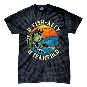 11Years Old Fishing Gift 11 yo Ten Year Old 11th Birthday Tie-Dye T-Shirt