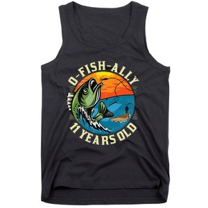 11Years Old Fishing Gift 11 yo Ten Year Old 11th Birthday Tank Top