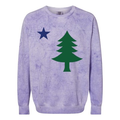 1901 Old First Flag Of Maine Pine Tree And Star Colorblast Crewneck Sweatshirt