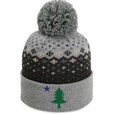 1901 Old First Flag Of Maine Pine Tree And Star The Baniff Cuffed Pom Beanie