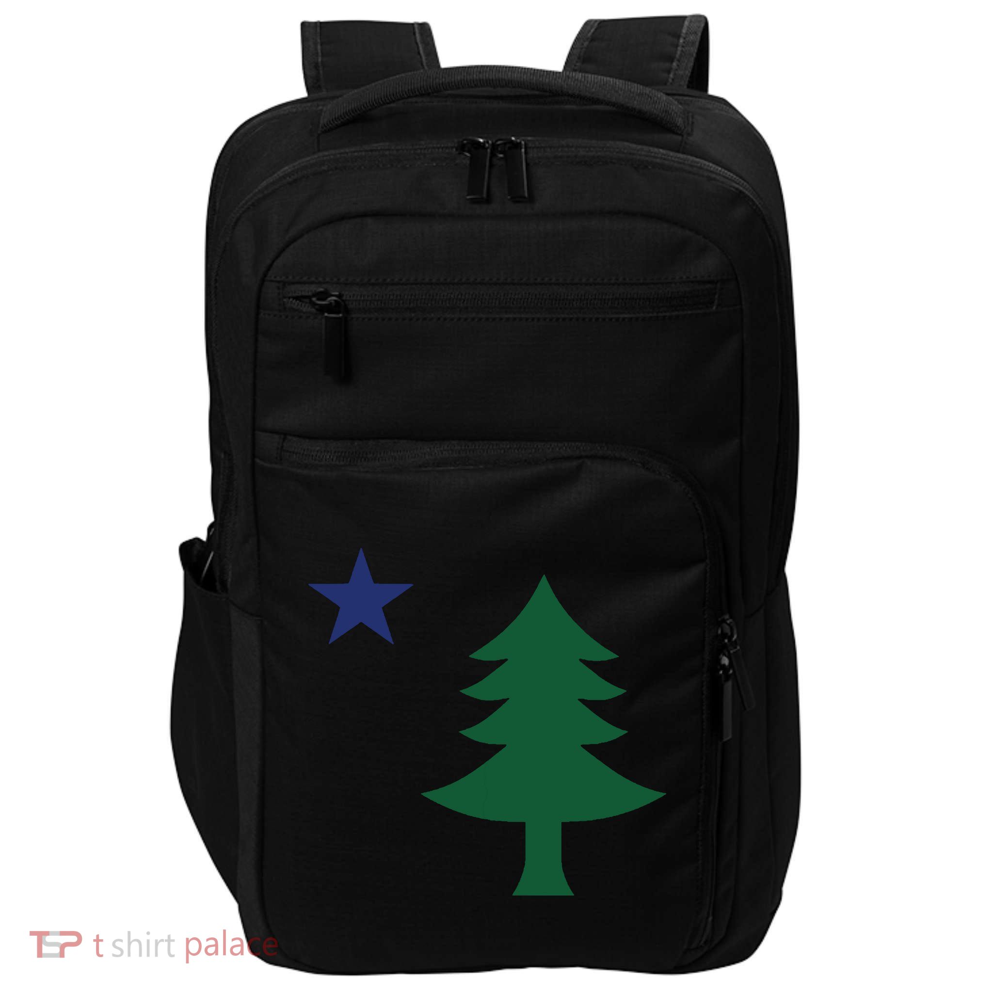 1901 Old First Flag Of Maine Pine Tree And Star Impact Tech Backpack