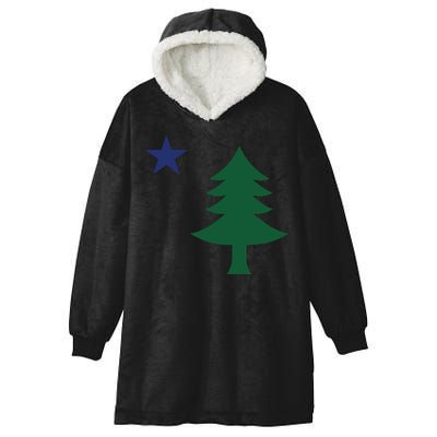 1901 Old First Flag Of Maine Pine Tree And Star Hooded Wearable Blanket