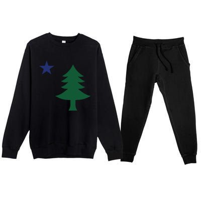 1901 Old First Flag Of Maine Pine Tree And Star Premium Crewneck Sweatsuit Set