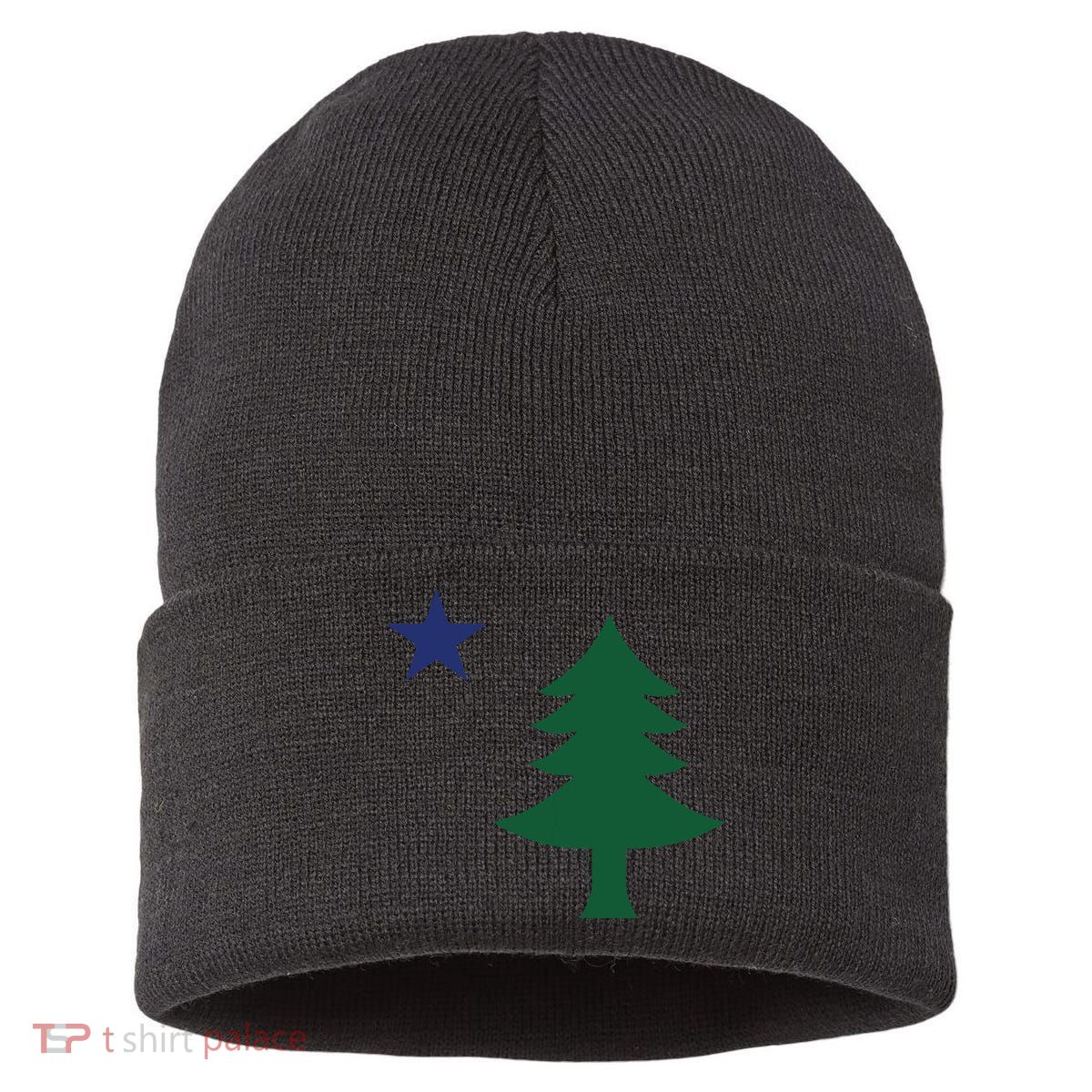 1901 Old First Flag Of Maine Pine Tree And Star Sustainable Knit Beanie