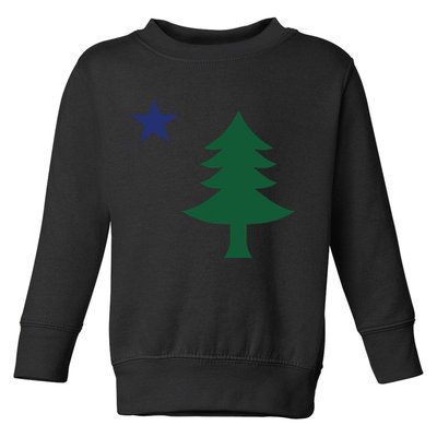 1901 Old First Flag Of Maine Pine Tree And Star Toddler Sweatshirt