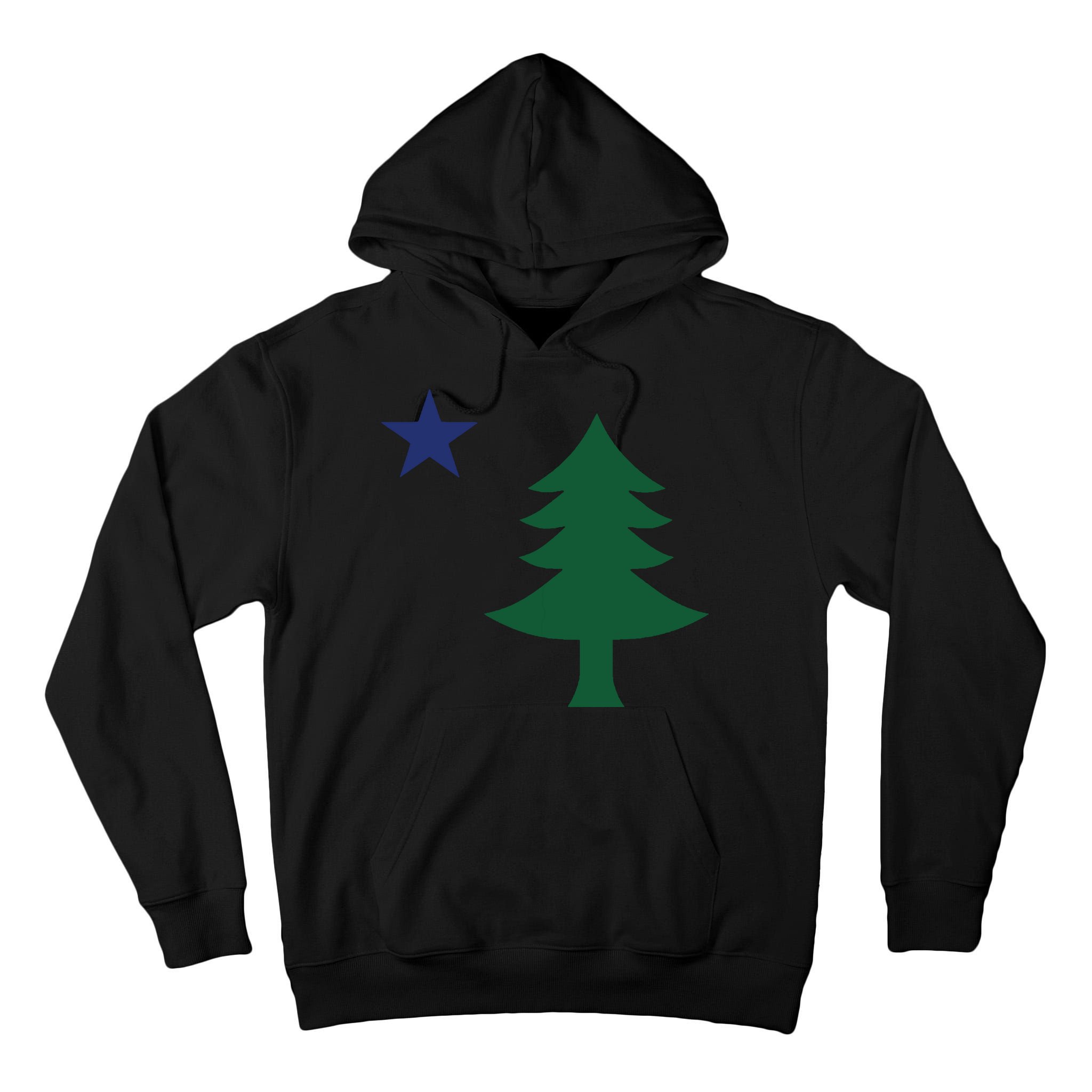 1901 Old First Flag Of Maine Pine Tree And Star Tall Hoodie