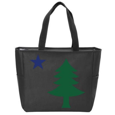 1901 Old First Flag Of Maine Pine Tree And Star Zip Tote Bag