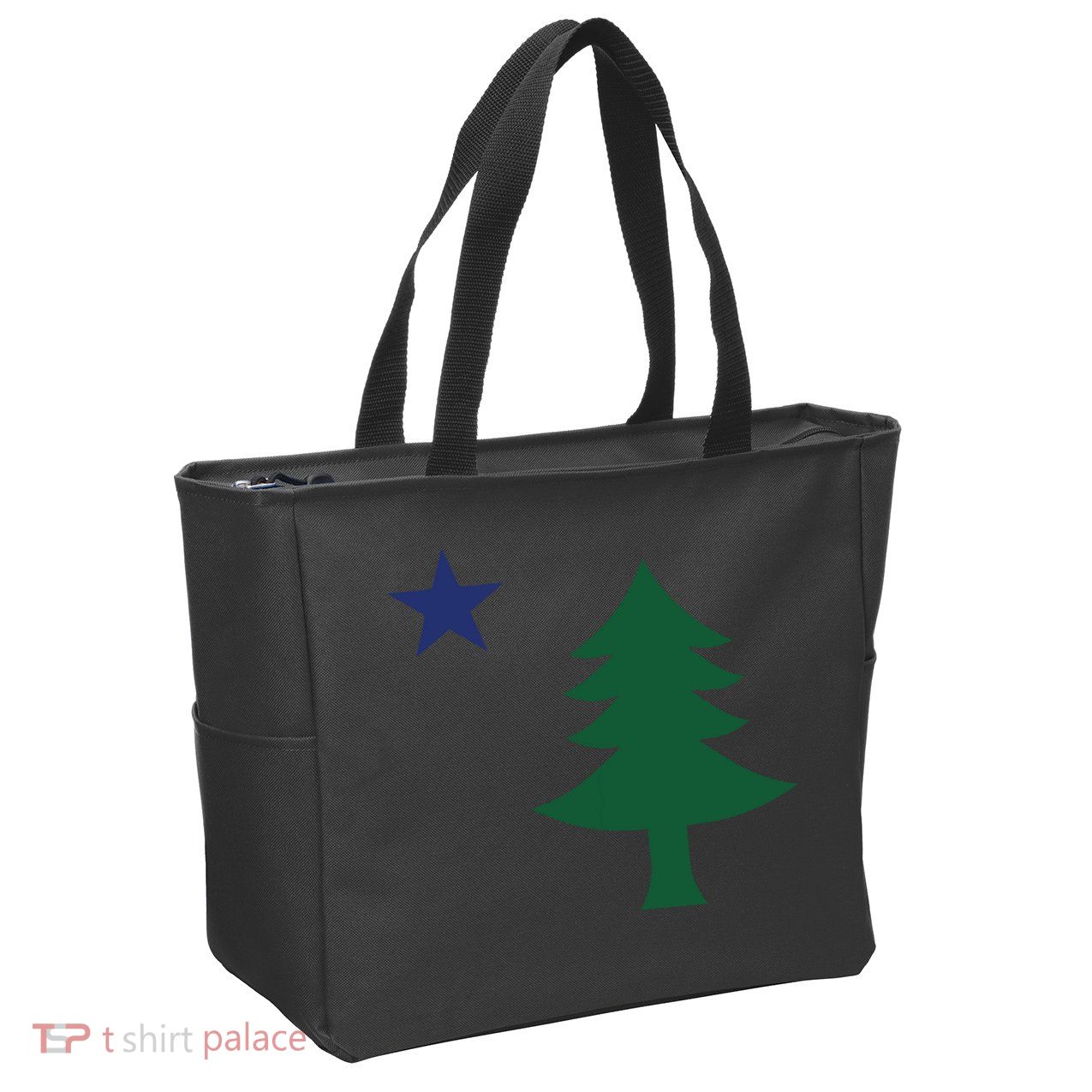 1901 Old First Flag Of Maine Pine Tree And Star Zip Tote Bag