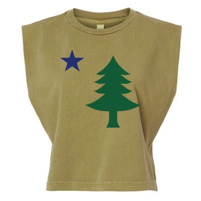 1901 Old First Flag Of Maine Pine Tree And Star Garment-Dyed Women's Muscle Tee