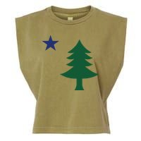1901 Old First Flag Of Maine Pine Tree And Star Garment-Dyed Women's Muscle Tee