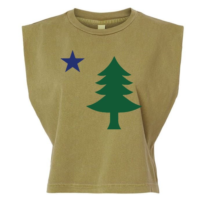 1901 Old First Flag Of Maine Pine Tree And Star Garment-Dyed Women's Muscle Tee
