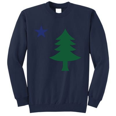 1901 Old First Flag Of Maine Pine Tree And Star Tall Sweatshirt