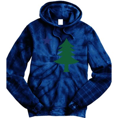 1901 Old First Flag Of Maine Pine Tree And Star Tie Dye Hoodie