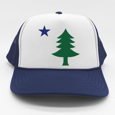 1901 Old First Flag Of Maine Pine Tree And Star Trucker Hat