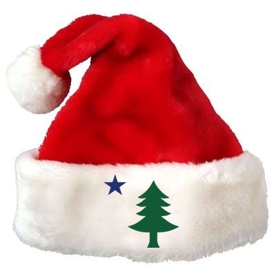 1901 Old First Flag Of Maine Pine Tree And Star Premium Christmas Santa Hat