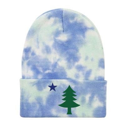 1901 Old First Flag Of Maine Pine Tree And Star Tie Dye 12in Knit Beanie