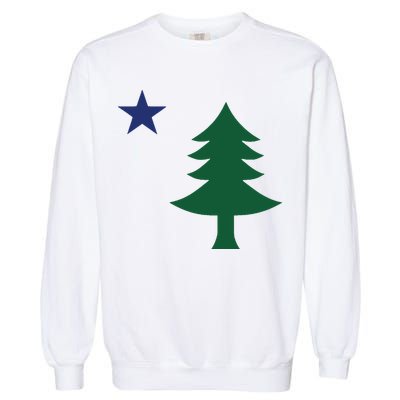 1901 Old First Flag Of Maine Pine Tree And Star Garment-Dyed Sweatshirt