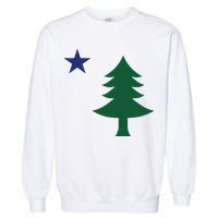 1901 Old First Flag Of Maine Pine Tree And Star Garment-Dyed Sweatshirt