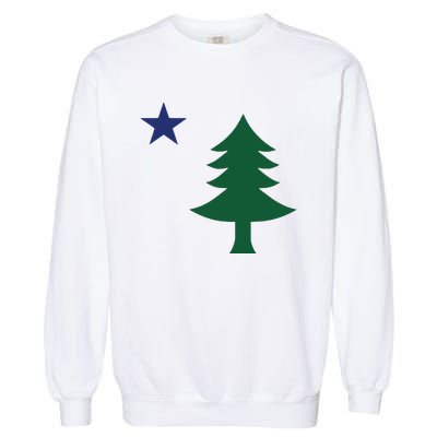 1901 Old First Flag Of Maine Pine Tree And Star Garment-Dyed Sweatshirt