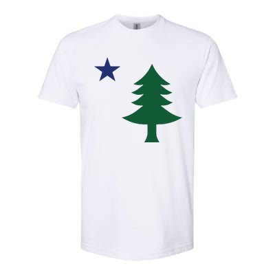 1901 Old First Flag Of Maine Pine Tree And Star Softstyle CVC T-Shirt