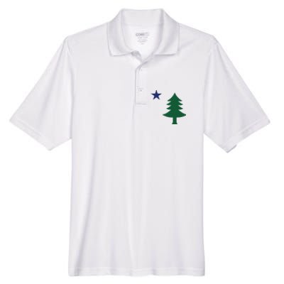 1901 Old First Flag Of Maine Pine Tree And Star Men's Origin Performance Pique Polo