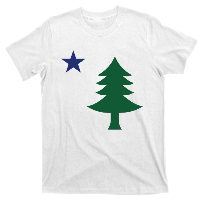 1901 Old First Flag Of Maine Pine Tree And Star T-Shirt