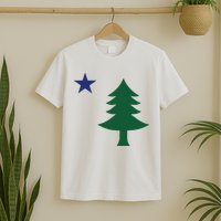 1901 Old First Flag Of Maine Pine Tree And Star T-Shirt
