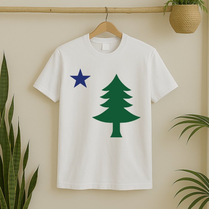 1901 Old First Flag Of Maine Pine Tree And Star T-Shirt