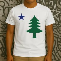 1901 Old First Flag Of Maine Pine Tree And Star T-Shirt