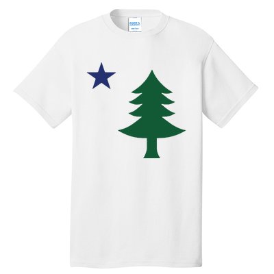 1901 Old First Flag Of Maine Pine Tree And Star Tall T-Shirt