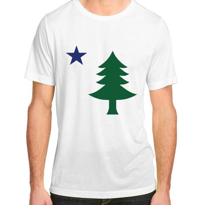 1901 Old First Flag Of Maine Pine Tree And Star Adult ChromaSoft Performance T-Shirt